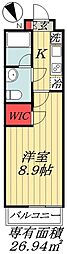 エクセレンティ市川 1Kの間取図画像