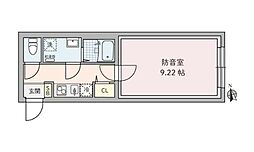 ラシクラス野方 1Kの間取図画像