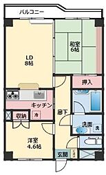 カザベーラ浜野 2LDKの間取図画像
