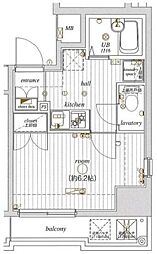 レピュア大塚 5階1Kの間取り