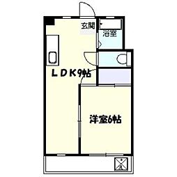 ハイツ兼信 1LDKの間取図画像