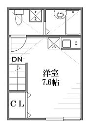 ダンズM中野 2階ワンルームの間取り