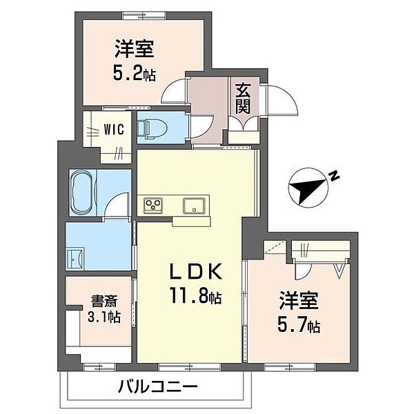 シャーメゾン湘南松が丘　I 00102｜神奈川県茅ヶ崎市松が丘２丁目(賃貸マンション2SLDK・1階・57.00㎡)の写真 その2