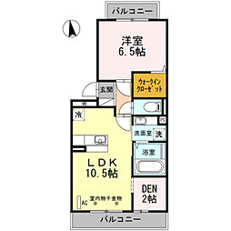 クレセント 1LDKの間取図画像