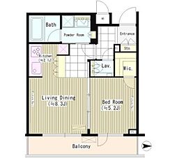 ラグゼガーデン松原 3階1LDKの間取り