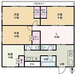 ラフィーネハイツ 4DKの間取図画像