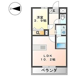 JR紀勢本線 紀三井寺駅 徒歩11分の賃貸アパート 2階1LDKの間取り
