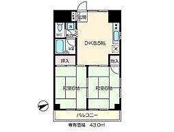 スプリングパーク綾瀬 1Kの間取図画像