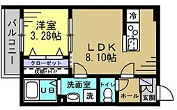京成松戸線 前原駅 徒歩7分の賃貸アパート 2階1LDKの間取り