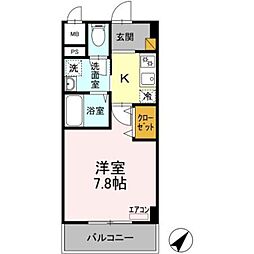 グラン・シャリオS 1Kの間取図画像