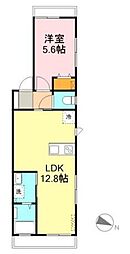 サンライズ天王台 1LDKの間取図画像