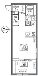 COCOCUBEUNOKI 1LDKの間取図画像