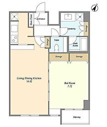 ナーベルお茶の水 9階1LDKの間取り