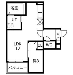 Jack nishikananoiI 1LDKの間取図画像