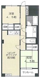 湯島ハイタウンB棟 5階2LDKの間取り
