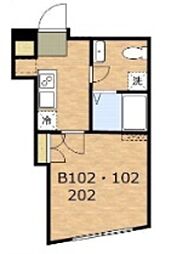 SkyHills旗の台 地下1階1Kの間取り