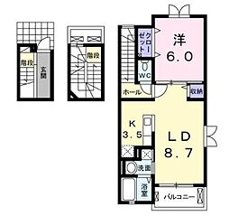 ハイグレイス1番館 1LDKの間取図画像