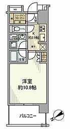 三田聖坂ガーデンレジデンス 7階1Kの間取り