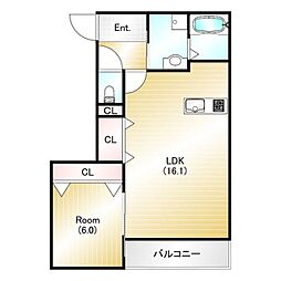 阪急宝塚本線 宝塚駅 徒歩5分の賃貸アパート 1階1LDKの間取り