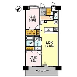 CASAMARINAMONTECARLO 2LDKの間取図画像