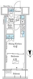 パークアクシス新宿百人町 1DKの間取図画像