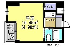 宝マンション常盤台 1Kの間取図画像