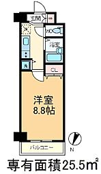 リガーレ浮間公園 1Kの間取図画像