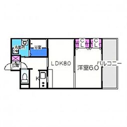 エミネンスパレス 2階1LDKの間取り