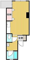 大山パールマンション ワンルームの間取図画像