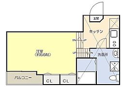 STAGE蘇我 1Kの間取図画像
