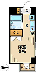 ジュネパレス海老名2 ワンルームの間取図画像