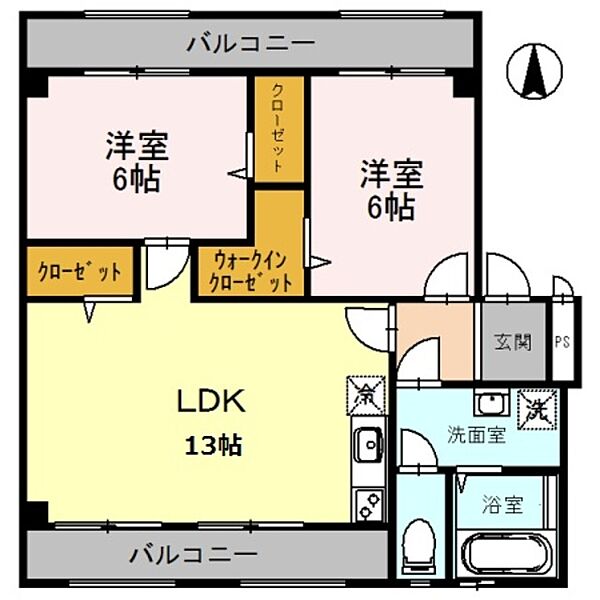 和歌山県海南市船尾(賃貸マンション2LDK・3階・56.64㎡)の写真 その2