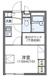 レオパレスエクセラン 1Kの間取図画像
