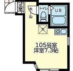 ユナイト保土ケ谷ベニントン ワンルームの間取図画像