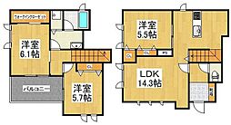リンジュドゥプリム 2階3LDKの間取り