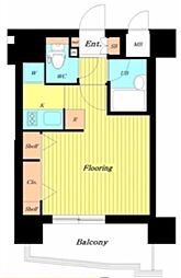 アクロス赤坂 6階ワンルームの間取り