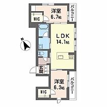 シャーメゾン　みずの森 0202 ｜ 滋賀県守山市勝部２丁目字中袋635-4、635番5、字奥出380番8（賃貸マンション2LDK・2階・62.64㎡） その2