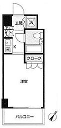 パーク・ノヴァ川崎 1Kの間取図画像
