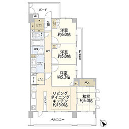 エクセレントスクエア相模大野 4LDKの間取図画像