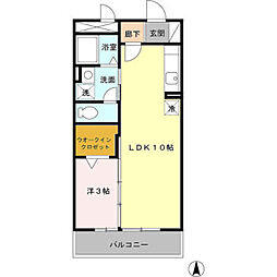 サウスヴェルドミール 1LDKの間取図画像