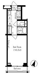 KDXレジデンス西馬込 1Kの間取図画像