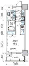 パークアクシス両国馬車通り ワンルームの間取図画像