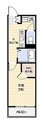 ル・コクリコ 1階1Kの間取り