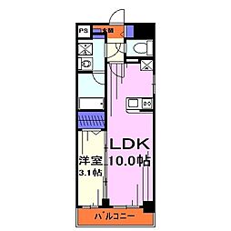 アン・ボルヌ 1LDKの間取図画像