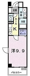 プティネージュ ワンルームの間取図画像