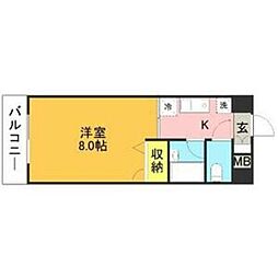 アリターレ博多 1Kの間取図画像