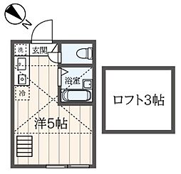 インベスト川崎7 1階ワンルームの間取り