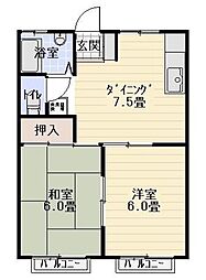 ベイショアパーク 2DKの間取図画像