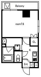 都営三田線 志村三丁目駅 徒歩7分の賃貸マンション 5階1Kの間取り