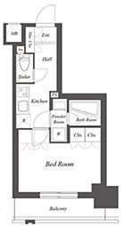 ミュージシャンズヴィラ幡ヶ谷 6階1Kの間取り